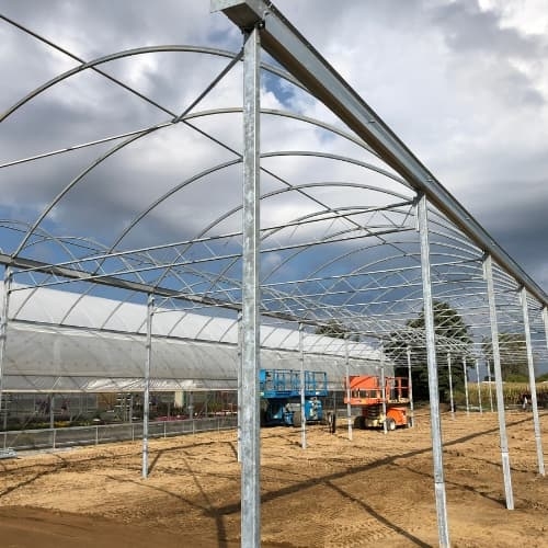 greenhouse framework installed