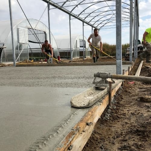 laying cement in headhouse