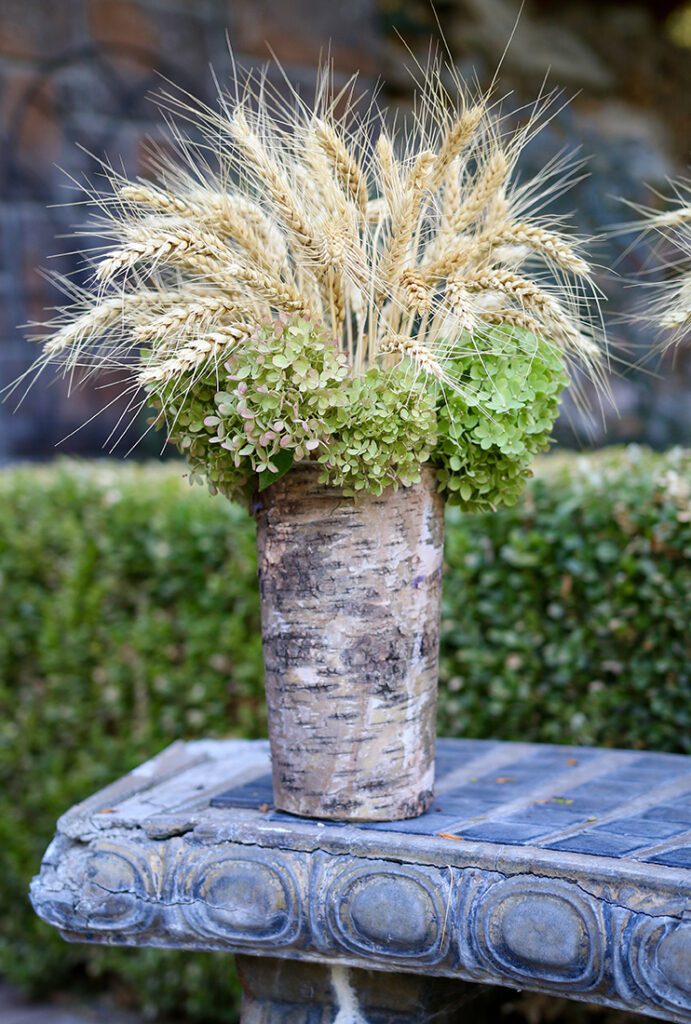 Hydrangea Wheat Arrangement