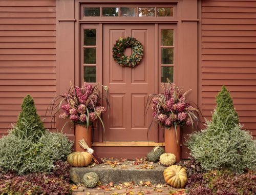 9 Cut-dried flowers in porch pots in fall-Hyd Fire Light_Proven Winners