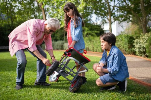 Garden Scooter stock photo