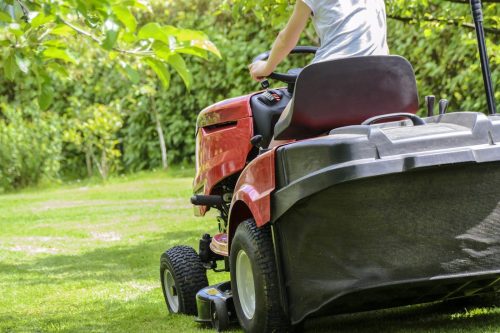 Riding mower stock photo